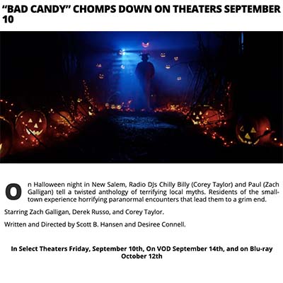 “BAD CANDY” CHOMPS DOWN ON THEATERS SEPTEMBER 10